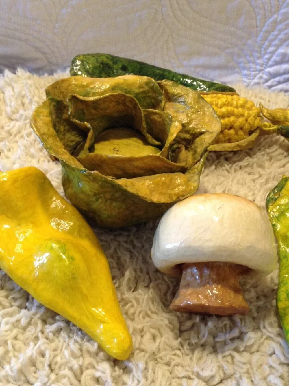 VTG Paper Mache Veggies (19) Mexican Folk Art Funky Unique Cottagecore Farmhouse